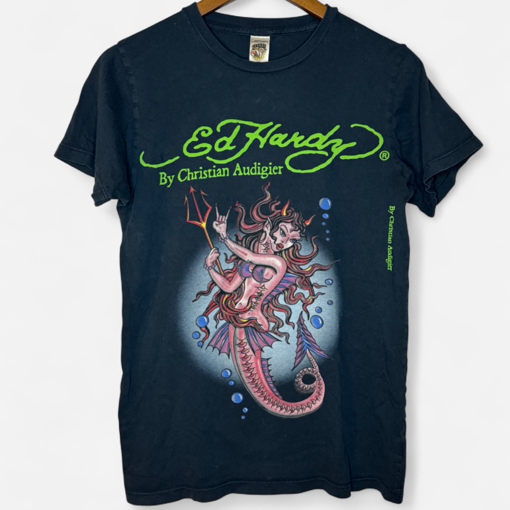 Y2K Don Ed Hardy Devil Mermaid T shirt Authentic Y2K Men’s Small Vintage